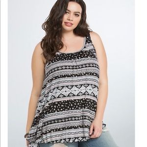 Torrid MOSAIC PRINT TIE KEYHOLE BACK TANK TOP